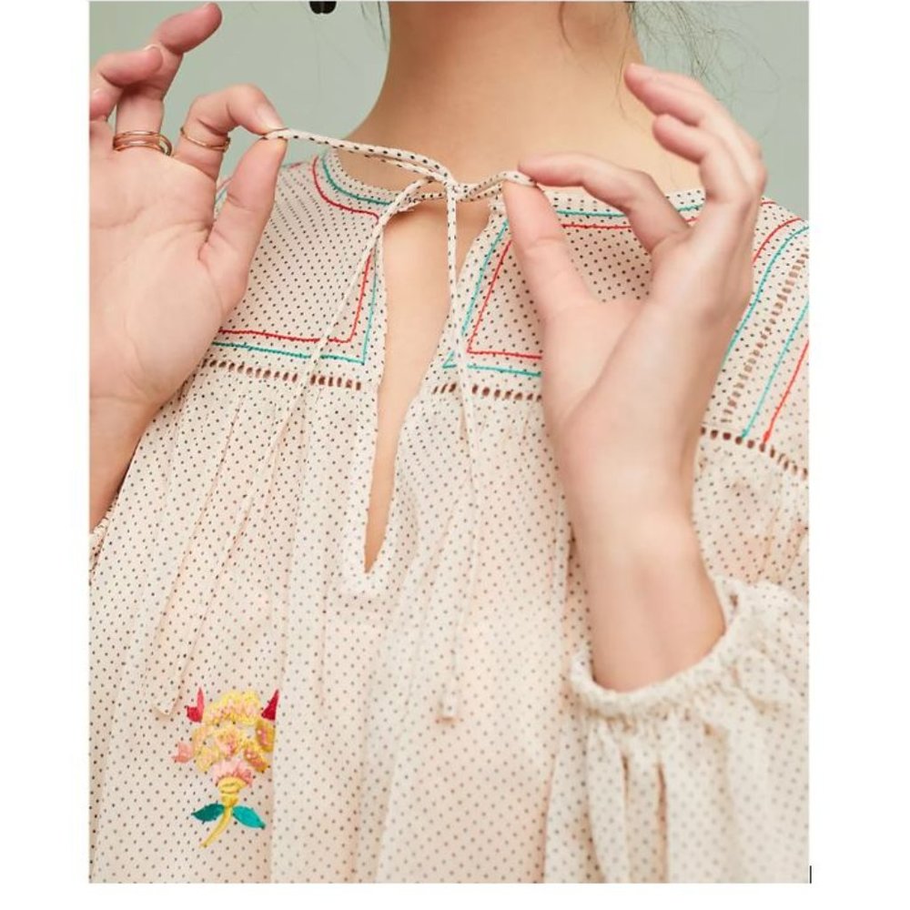 Ranna Gill Westown Embroidered Peasant Top from Anthropologie - Size Small -EUC - Picture 3 of 9